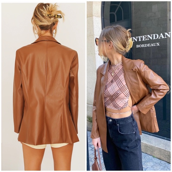 VRG girl Jackets & Blazers - VRG girl 90’s faux leather jacket NWT